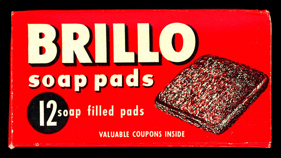 Vintage kitchen products Brillo soap pads, 1949