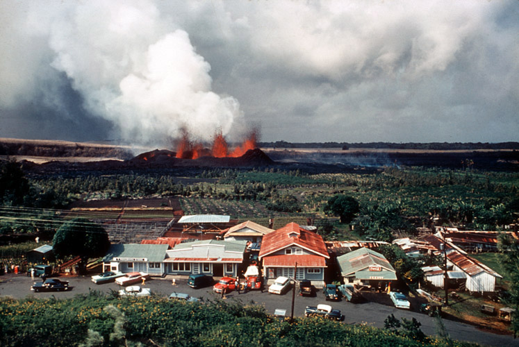 Eruptions Of Kilauea. Kilauea eruption near Kapoho,