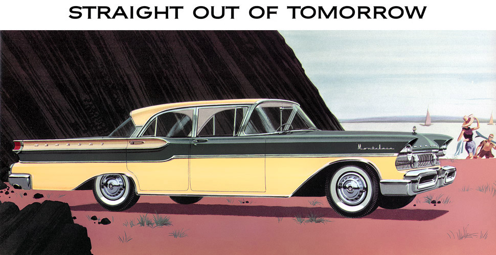 1957 Mercury Montclair fourdoor sedan in FloToned Moonmist Yellow and 